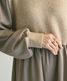 Green Parks ａ．布帛切り替えニットミニワンピース