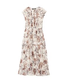 YECCA VECCA フラワー柄シアープリーツワンピース