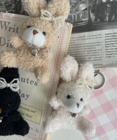 WEGO もこもこファンシーうさぎぬいぐるみキーホルダー