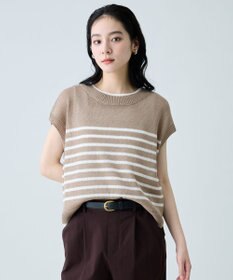 ANY L ラミータッチフレンチスリーブニット