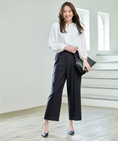 ANY L 【洗濯機可/ストレッチ/ウエストゴム/セットアップ可】イージーケアワイドパンツ