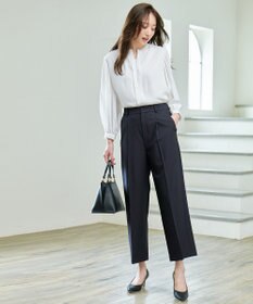 ANY L 【洗濯機可/ストレッチ/ウエストゴム/セットアップ可】イージーケアワイドパンツ