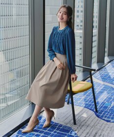 Tiaclasse 【洗える】メランジツイルフレアスカート