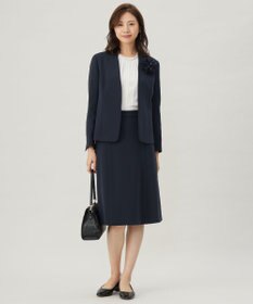 J.PRESS LADIES 【セットアップ対応】セラテリーダブルクロス ノーカラー ジャケット