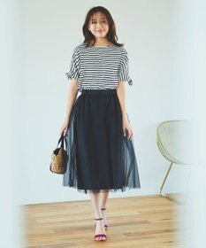 Feroux 【UVケア】リボンスリーブドルマン Tシャツ