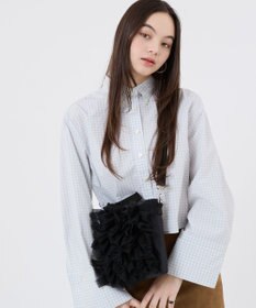 LeSportsac RUFFLE MINI N/S TOTE/ブラックレースラッフル