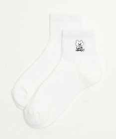 WEGO 手描き風刺繍アンクルパイルソックス