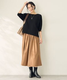 ANY 【2SET】バイカラーニット×布帛スカートセット