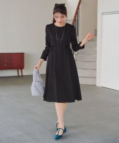 Tiaclasse 【安田美沙子さん着用・新色追加・洗える】ベロアラインフレアワンピース