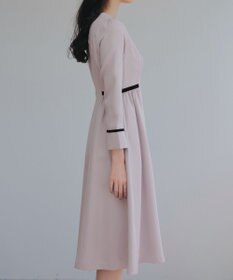 Tiaclasse 【安田美沙子さん着用・新色追加・洗える】ベロアラインフレアワンピース