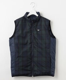 23区GOLF 【MEN】無地×チェック リバーシブル ダウンベスト