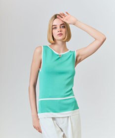 GRACE CONTINENTAL ラインニットノースリーブ