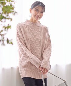 ANY L ソフトタッチケーブルニットチュニック