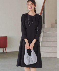 Tiaclasse 【安田美沙子さん着用・新色追加・洗える】ベロアラインフレアワンピース