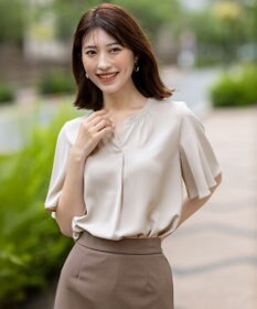 ANY SIS 【接触冷感・吸水速乾・UVカット】サラキレイ スキッパー ブラウス