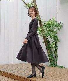 Tiaclasse 【安田美沙子さん着用・新色追加・洗える】ベロアラインフレアワンピース