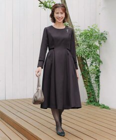 Tiaclasse 【安田美沙子さん着用・新色追加・洗える】ベロアラインフレアワンピース