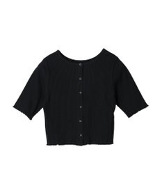 earth music&ecology ドットボタン５分袖リブプルオーバー