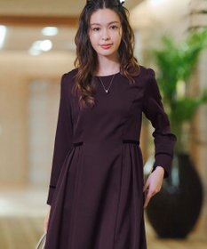 Tiaclasse 【安田美沙子さん着用・新色追加・洗える】ベロアラインフレアワンピース