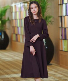 Tiaclasse 【安田美沙子さん着用・新色追加・洗える】ベロアラインフレアワンピース