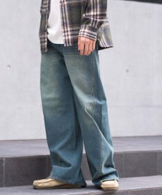 WEGO 【ウエスト調整可/SMLサイズ展開】ローライズカバーフィットフレアデニムパンツ