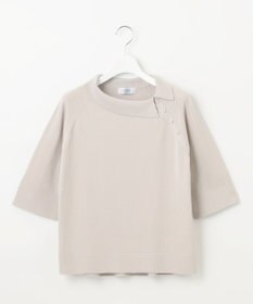 J.PRESS LADIES L 【洗える】COTTON POLYESTER 襟付き ニット