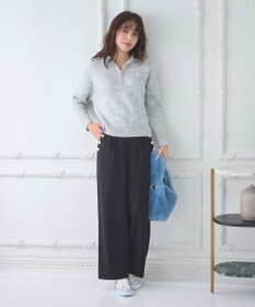 Feroux 【古畑星夏さん着用】パールポイントハイウエストセミワイド パンツ
