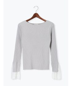 Te chichi レースカフスリブニット