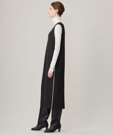 ICB L 【洗える】 ダブルフェイスクレープ ジャンパースカート