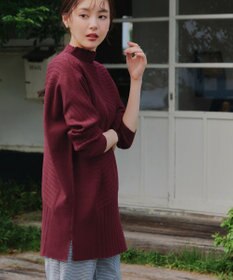 Tiaclasse 【新色追加・洗える】ランダムリブ編みドルマンニットチュニック