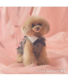 PET PARADISE cherircouture メニーリボンファーベスト 《グレー》 小型犬