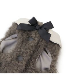 PET PARADISE cherircouture メニーリボンファーベスト 《グレー》 小型犬