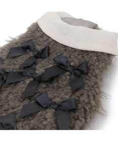 PET PARADISE cherircouture メニーリボンファーベスト 《グレー》 小型犬