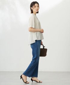 J.PRESS LADIES L 【WEB限定カラーあり・洗える・速乾・接触冷感】リライムライトローン バックフリル ブラウス