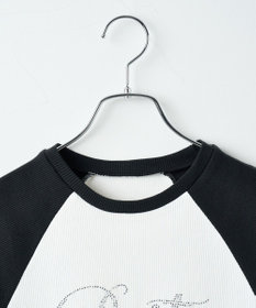 WEGO ラインストーンラグランちびT