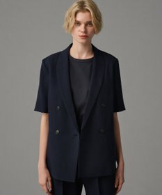 uncrave ウォッシャブルドライサップ ハーフスリーブジャケット ネイビー
