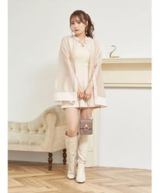 earth music&ecology ＳＥＴ２点ショートカーディガン＋レイヤードタンク