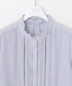 ANY SIS S 【洗える】フリルスタンドピンタック ブラウス