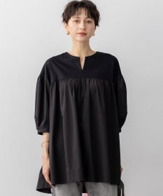 23区 【洗える】シルキータフタコンビ チュニック カットソー