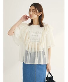 Green Parks ■ＥＳＣＡＲ　ドットチュールフレアヨークプルオーバー