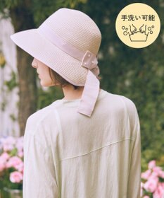 Maison de FLEUR 【手洗い可能】パールリボンスリットハット