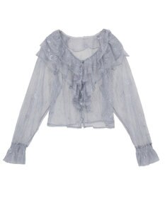 earth music&ecology ＳＥＴ２点ラッフルレースブラウス＋キャミソール