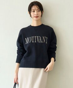 UNFILO ハイストレッチ ロゴスウェット ネイビー×グレージュロゴ