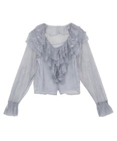 earth music&ecology ＳＥＴ２点ラッフルレースブラウス＋キャミソール