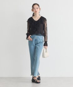 earth music&ecology ＳＥＴ２点ラッフルレースブラウス＋キャミソール