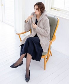 Tiaclasse スエードボンディグフード付きコート