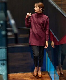 Tiaclasse 【新色追加・洗える】ランダムリブ編みドルマンニットチュニック