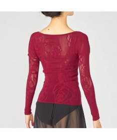 Chacott 【ノーソーイングニット】シアーローズニットトップ