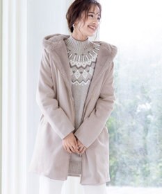 Tiaclasse スエードボンディグフード付きコート