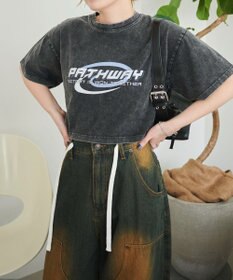 WEGO ヴィンテージウォッシュグラフィックショートT